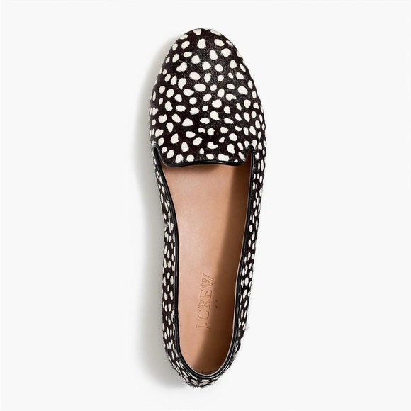 J. Crew Womens Cora Black Leopard Calf Hair Loafers NWT - Picture 3 of 9